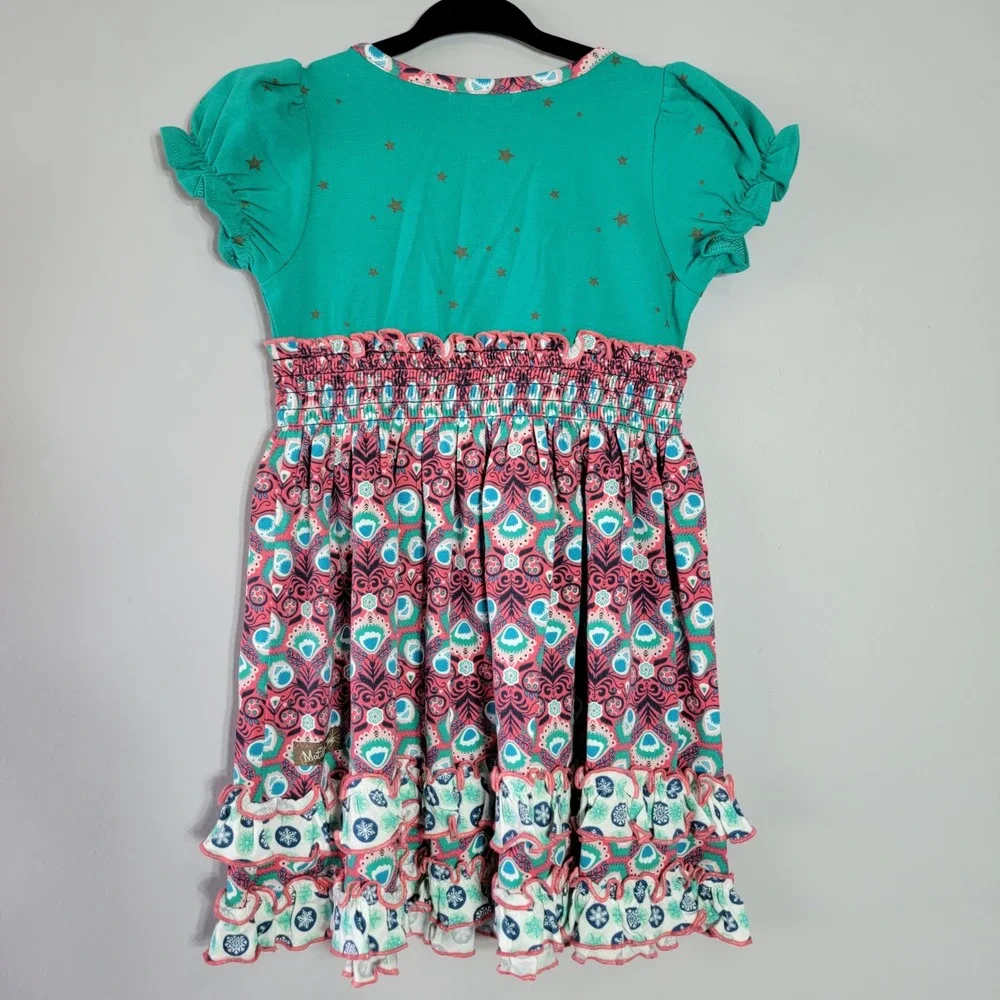 Matilda Jane Girls‎ Turquoise Star Ruffle Smocked Waist Dress Size 2T